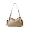 Bolsa Almofada Camada Superior Couro de Vaca Moda Novo Estilo Bolsa de Axila Bolsa Transversal para o Trabalho Mulheres Grande Capacidade Toque de Luxo Bolsa de Ombro Único