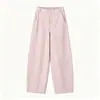 Nuevos Pantalones Casuales de Otoño para Mujer Cintura Elástica Cordón Largo Recto Versátil Tijera Pierna Ancha Pantalones de Mujer