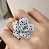 Anel simples e versátil da série prata, anel geométrico de dedo indicador com borla de lava, anel aberto personalizado para meninas e casais, moderno para homens