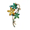Nova Broche Flor de Cristal Retrô Feminino de Alta Qualidade Luxo Leve Nicho Acessórios para Terno Vestido Broche Corsage Europeu e Americano