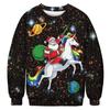 Estilo Europeu e Americano Transfronteiriço Amazon Mais Vendido Dinossauro Impressão Digital Roupa de Natal Manga Longa Blusa Suéter Gola Redonda Atacado