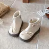 Botas Martin de Terciopelo para Niña Pequeña 2026 Nuevo Estilo Otoño/Invierno Botas de Princesa con Lazo Estilo Británico Suela Suave Estilo Coreano Botas de Piel