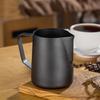 Venta Directa de Fábrica Taza de Acero Inoxidable Espesado con Teflón para Arte Latte 1.0mm Negro con Pico Delgado Taza de Café para Uso en Cafetería