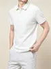 Camiseta de manga corta de hombro normal, aroma a menta de lujo, atmósfera, polo para hombre, camisa casual, color liso, ropa de trabajo, impresión de empresa