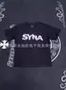 Marca Nueva Transfronteriza de Moda SYNA WORLD Camiseta de Manga Corta Estampada con Letras Hip Hop Streetwear Americano Verano Nuevo para Hombre