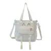 Bolsa Transversal Lisa Fofa de Outono e Inverno para Meninas de Faculdade, Bolsa de Ombro Grande Capacidade com Estampa Artística, Bolsa para Deslocamento e Aulas de Reforço para Estudantes