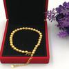 Pulseira de contas foscas banhadas a ouro latão, pulseira eletrogalvanizada a vácuo, joias de ouro de imitação, pulseira feminina versátil de contas de Buda