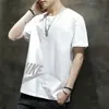 Novas Camisas Masculinas de Manga Curta 2025, Tops Ajustados e Versáteis, Camisas Básicas Estilo Coreano Jovem, Camisetas Estampadas da Moda