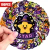 Nuevo juego transfronterizo de 100 piezas de pegatinas creativas y divertidas de Halloween, decoraciones caricaturescas peculiares, pegatinas impermeables para funda de teléfono