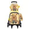 Nueva Lindo Carrito Escolar para Estudiantes de Primaria Grados 3~6 Set de Tres Piezas de Dibujos Animados Mochila Escolar de Dos Ruedas Seis Ruedas para Niños Lista para la Venta