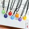 Tienda de Oro Mismo Estilo Oro de Arena Antigua Esmalte Calabaza Colorida Colgante Nuevo Estilo Chino Filigrana Calabaza Colgante Venta al por Mayor
