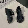 Zapatos Mary Jane de suela gruesa con lazo que combinan con todo, de moda popular en línea, zapatos de cuero pequeños para uniforme jk japonés, para mujer 2024