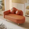 Chaise longa com armazenamento atualizada para espaços pequenos, poltrona reclinável estilo europeu para quarto, área de descanso de mini loja de roupas, chaise de um lugar