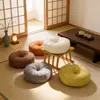 Nuevo Colchón Futón de Algodón y Lino, Cojín Redondo Tatami de Tela, Cojín de Piso para Mirador, Cojín de Meditación, Cojín de Piso Grande y Engrosado