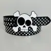 Cinturón para Hombre Estilo Europeo y Americano con Diseño Único de Remache de Calavera Linda, Versátil para Hip-Hop Callejero, Cinturón Gótico para Mujer