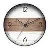 Reloj de pared de madera curvada venta directa personalizada del fabricante, reloj de madera estilo japonés simple moderno con veta de madera, estilo fresco nórdico coreano