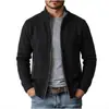 Amazon Transfronterizo Otoño e Invierno Suéter Cardigan de Cuello Alto para Hombre Chaqueta Gruesa Cálida con Forro Polar Estilo Europeo y Americano Prendas de Punto Ropa de Abrigo
