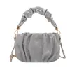 Bolsa Feminina Novo Estilo para Outono e Inverno, Bolsa Transversal Fashion e Tendência, Bolsa de Ombro com Corrente Casual Versátil, Bolsa de Mão Cor Sólida com Design Plissado