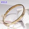 Novo em estoque pulseira gelo quebrado banhada a ouro 24k pulseira sólida flash joias femininas anel pulseira