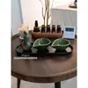 Tigela de Cerâmica para Óleo Essencial Recipiente para Mistura e Dosagem Tigela Prato Spa Hotel Massagem nos Pés Limpeza de Ouvido Frasco de Aroma Spa Tailandês