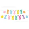 Nuevo Tema de Huevos de Pascua de Conejo Vajilla Desechable Color Brillante Decoración de Fiesta de Pascua Reunión Familiar Cumpleaños