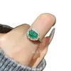 Venta al por mayor del fabricante Anillo Ruyi de Jadeíta Natural Sello Rojo Pequeño Incrustado en Plata S925 Nuevo Estilo Chino Gama Alta