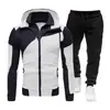 Nuevo 2025 Amazon para Hombre Cardigan con Capucha de Cremallera Doble Capa Combinación de Colores Personalizada Traje de Sudadera Delgado