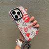 Ozone Más Vendido Estilo Ins Labios Rojos Sexy Forma de Corazón Funda para iPhone 14 Verano Funda para Teléfono Apple 17 Pro Transparente Suave