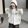 Chaqueta Cortavientos con Capucha para Niño de Primavera y Otoño, Abrigo Moderno Estilo Coreano para Niños, Ropa Exterior de Moda para Niños Pequeños