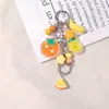Nuevo llavero de fruta artificial acrílica cortada con cadena de serpiente colgante cadena para teléfono móvil llavero cadena de bolso accesorio colgante