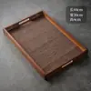 Bandeja de té de ratán macizo, bandeja de madera para hotel, bandeja rectangular de bambú para servir tazas de té estilo americano para el hogar, vintage