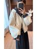 Chaqueta Corta de Algodón Fina con Capucha y Bloques de Color Estilo Europeo para Mujer 2025 Otoño Nueva Suelta Casual Top de Algodón