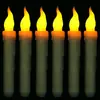 Control Remoto LED Velas Lágrimas de Tallo Largo Luz Navideña Halloween Boda Fiesta Decoración de Ambiente Vela Electrónica Sin Llama