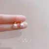 Pendientes Cuadrados de Piedra Ojo de Gato y Perla Exquisitos y de Moda, Pendientes Sencillos y Elegantes Estilo Oficina para Mujer, Pendientes de Lujo Ligero y Compactos