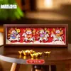 Ano do Cavalo Festival da Primavera Fofo Oito Cavalos Desenho Moldura de Foto DIY Ornamento Estilo Chinês Sala de Estar Entrada Pintura Tridimensional Lembrança Chinesa