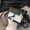 Textura de Alta Qualidade e Bolsa Pequena Elegante para Mulheres 2025 Verão Nova Versátil Bolsa Transversal de Ombro Cor Contrastante Bolsa Quadrada Pequena para Mulheres