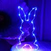 Lámpara de hierro de Pascua transfronteriza con forma de huevo de conejo y orejas de conejo, lámpara de alambre de cobre, decoración navideña, lámpara colgante luminosa para ventana.