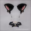 Diadema Orejas de Zorro Orejas de Gato Estilo Lolita Japonés Transfronterizo Set de Collar con Cascabel Lazo de Encaje Cascabel en el Cuello
