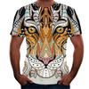 Comércio exterior transfronteiriço nova impressão animal 3dT T-shirt Tigre manga curta masculina leão T-shirt casual novo lobo cão roupas masculinas