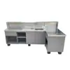 Caja registradora de frutería, mesa integrada para lavar y cortar fruta, acero inoxidable, caja registradora, mesa para bar de frutas, mesa para cortar y combinar