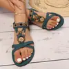 Sandalias Casuales Transpirables de Verano 2025 para Mujer, de Moda, Versátiles, Talla Grande, Punta Redonda, Planas