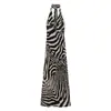 Moda feminina europeia e americana transfronteiriça AliExpress item mais vendido estampa animal gola halter vestido longo