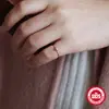 Anillo de amor chapado en plata de ley S925 con oro de 18 quilates, estilo japonés y coreano, brillante, minimalista, versátil, muy lindo, anillo fino para el dedo índice