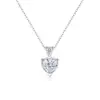 Collar de Plata S925 con Colgante de Moissanita, Sitio Independiente Transfronterizo, Cadena para Clavícula, Popular en Europa y América, Collar de Moda, Venta al por Mayor desde el Fabricante