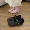 Zapatos de Verano Calados de Red de Pesca Zapatos Mary Jane de Correa Zapatos Sencillos de Boca Baja Sandalias Romanas con Agujeros para Mujer 2025 Nuevo