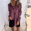2024 Roupas Femininas Transfronteiriças Europeias e Americanas Estação Primavera e Outono Estação Independente Aliexpress Camisa Casual de Camurça Moda Lapela
