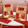 Pegatinas de Feliz Año Nuevo Rojo de Año Nuevo Autoadhesivas Paz y Alegría Todo lo Mejor Sellos Adhesivos para Empaque de Frutas