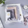 Bolsa de plástico con cierre hermético de cremallera al por mayor de fábrica, bolsa de almacenamiento para ropa, bolsa transparente esmerilada con cierre hermético de cremallera