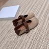 Sapatos Femininos Mary Jane Frances Super Macios 2025 Outono Novo Retro Planos Duas Formas Uma Tira Boca Rasa