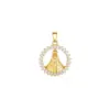 Anillo Redondo Santa María Moda Comercio Exterior Transfronterizo DIY Joyería Hecha a Mano Cobre Circonita Colgante con Microincrustaciones Accesorios